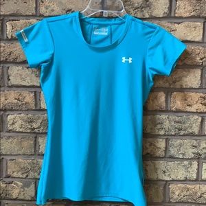 Teal under armour short sleeved heat gear shirt